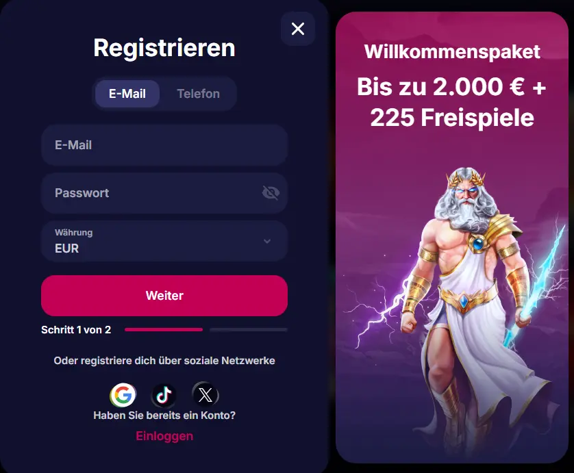 NV Casino-Registrierung