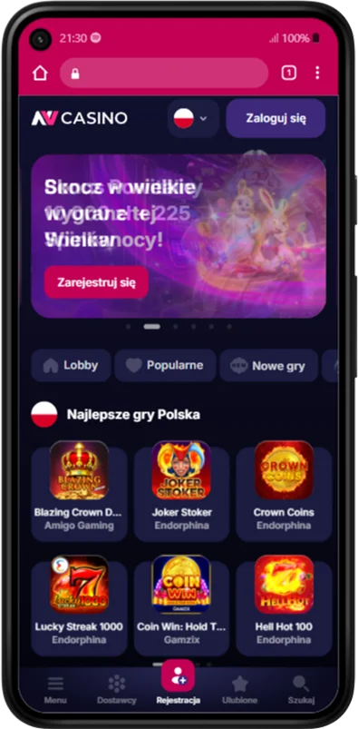 Aplikacja kasyna NV na Androida